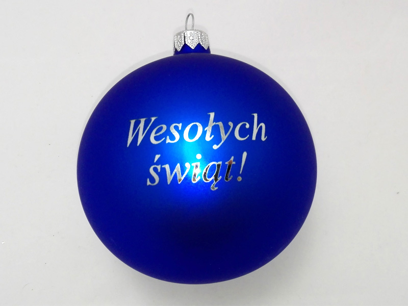 Christmas baubles with a logo
